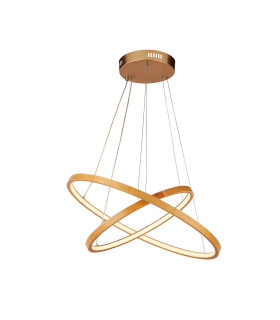 Eternity LED Celling Pendant Natural Bamboo & Gold Metal