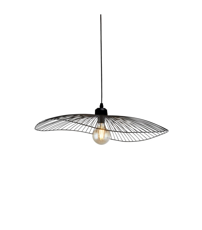 Wave Celling Pendant Convertible to Flush Light Ceiling Light - Black Metal-1