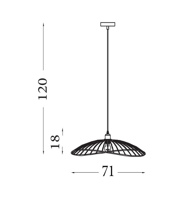 Wave Celling Pendant Convertible to Flush Light Ceiling Light - Black Metal