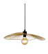 Wave Celling Pendant Convertible to Flush Light Ceiling Light - Black & Gold Metal-1