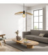 Wave Celling Pendant Convertible to Flush Light Ceiling Light - Black & Gold Metal-2