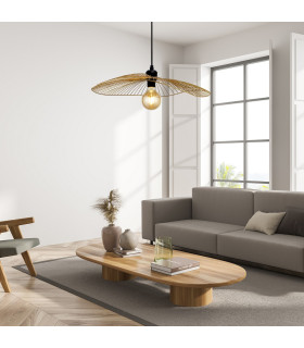 Wave Celling Pendant Convertible to Flush Light Ceiling Light - Black & Gold Metal-2