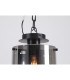 Sweden 1 Light Flush Light Ceiling Light - Matt Black & Smoked Glass-3