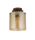 Sweden 1 Light Flush Light Ceiling Light - Mocha Metal & Amber Glass-2