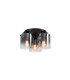Sweden 3 Light Flush Light Ceiling Light - Matt Black & Smoked Glass-1