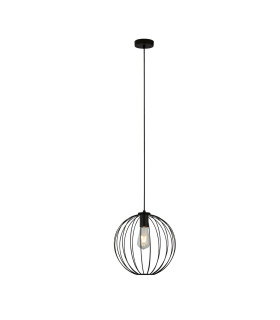 Rondo Spherical Wire Celling Pendant Black Metal