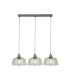 Odeon 3 Light Bar Celling Pendant Grey Metal & Glass