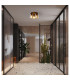Sweden 3 Light Flush Light Ceiling Light - Mocha Metal & Amber Glass-4
