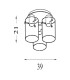 Sweden 3 Light Flush Light Ceiling Light - Mocha Metal & Amber Glass