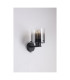 Sweden 1 Light Wall Lamp Matt Black & Smoked Glass-2