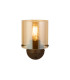 Sweden 1 Light Wall Lamp Mocha Metal & Amber Glass-1