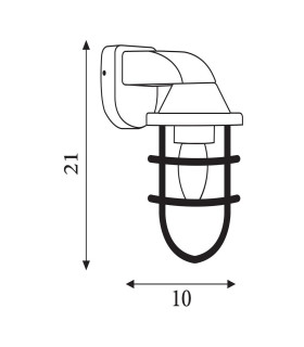 Seaside Outdoor Wall Lantern Black Plastic