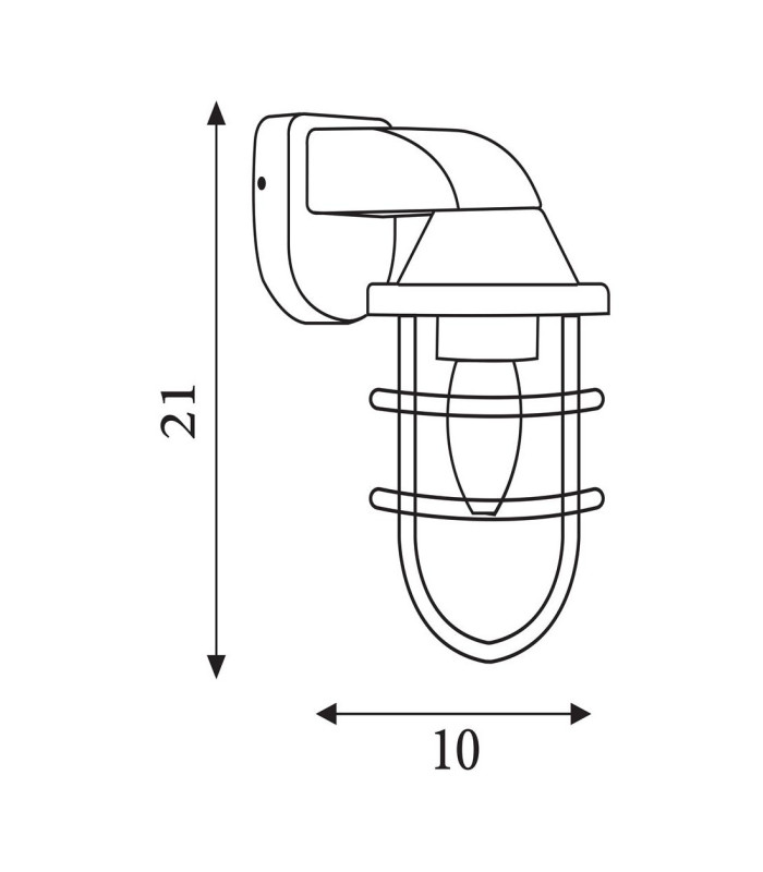 Seaside Outdoor Wall Lantern Silver Plastic