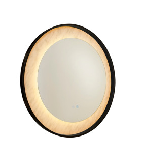 Luxo LED Mirror Matt Black Metal with Marble Effect-1
