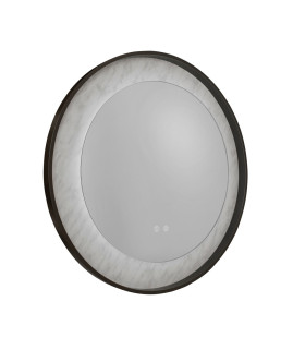 Luxo LED Mirror Matt Black Metal with Marble Effect-2
