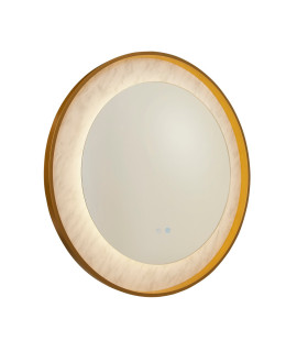 Luxo LED Mirror Gold Metal with Marble Effect-1