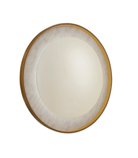 Luxo LED Mirror Gold Metal with Marble Effect-2