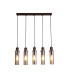 Sweden II 5 Light Bar Celling Pendant Mocha Metal & Amber Glass-1