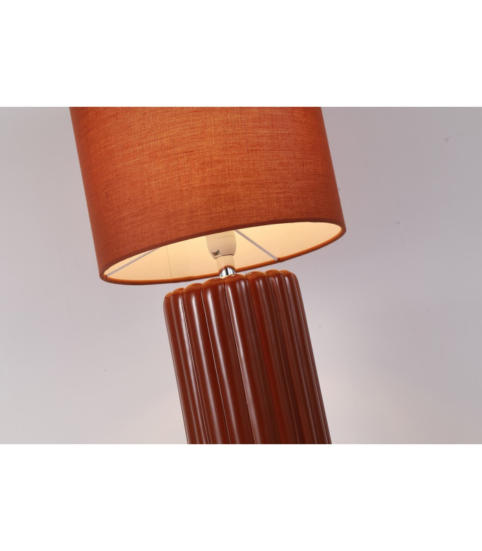Groove 1 Light Table Lamp Burnt Orange with matching shade-3