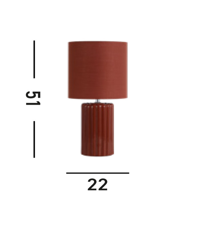 Groove 1 Light Table Lamp Burnt Orange with matching shade-4