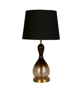Marakesh 1 Light Table Lamp Satin Brass Metal Black Ombre Glass-2