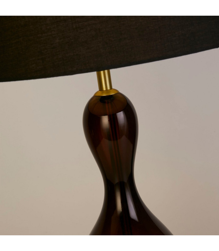 Marakesh 1 Light Table Lamp Satin Brass Metal Black Ombre Glass-3