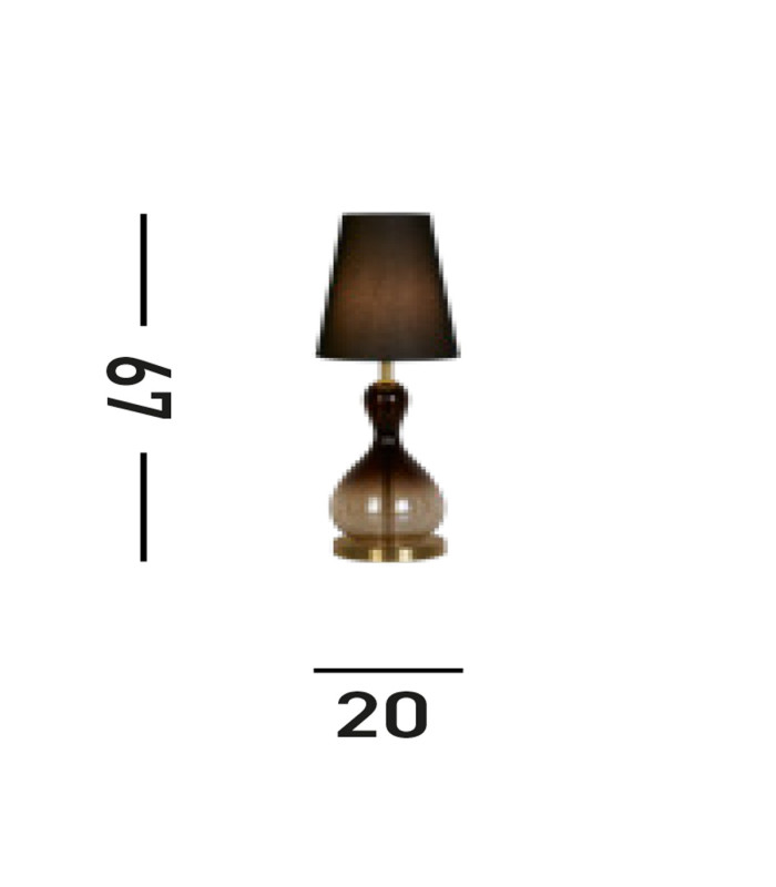 Marakesh 1 Light Table Lamp Satin Brass Metal Black Ombre Glass-4