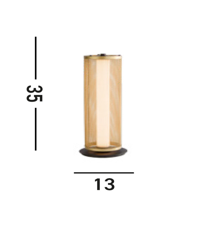 Thread LED Table Lamp Gold Mesh and Matt Black-4