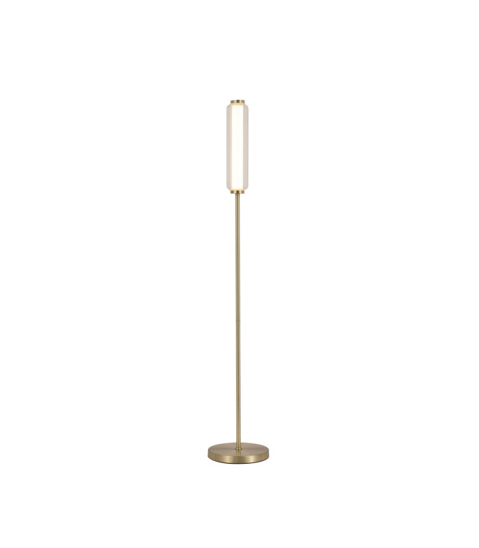 Mod LED Floor Lamp Satin Brass Metal Opal Acrylic & Clear-1