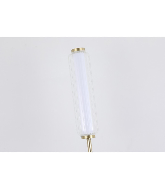 Mod LED Floor Lamp Satin Brass Metal Opal Acrylic & Clear-3