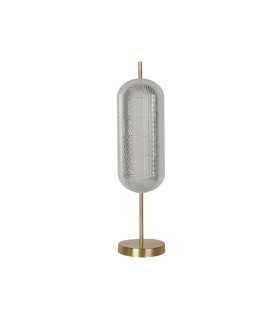 Capsule LED Table Lamp Satin Brass Metal and Acrylic Shade-2