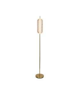 Capsule LED Floor Lamp Satin Brass Metal and Acrylic Shade-1
