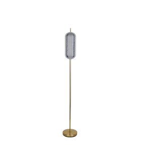 Capsule LED Floor Lamp Satin Brass Metal and Acrylic Shade-2