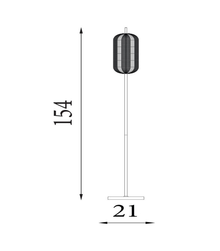 Capsule LED Floor Lamp, Satin Brass Metal and Acrylic Shade