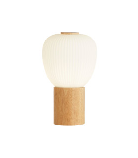 Ella Table Lamp Wood & Opal Ribbed Glass-1