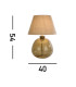 Zenith 1 Light Table Lamp Green Glass with Natural Linen Shade-4