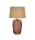 Amethyst 1 Light Table Lamp Pink Glass with Natural Linen Shade-1