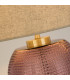 Amethyst 1 Light Table Lamp Pink Glass with Natural Linen Shade-3
