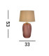 Amethyst 1 Light Table Lamp Pink Glass with Natural Linen Shade-4