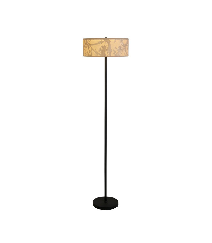 Isla 3 Light Floor Lamp Recycled Paper Shade and Black Metal-1