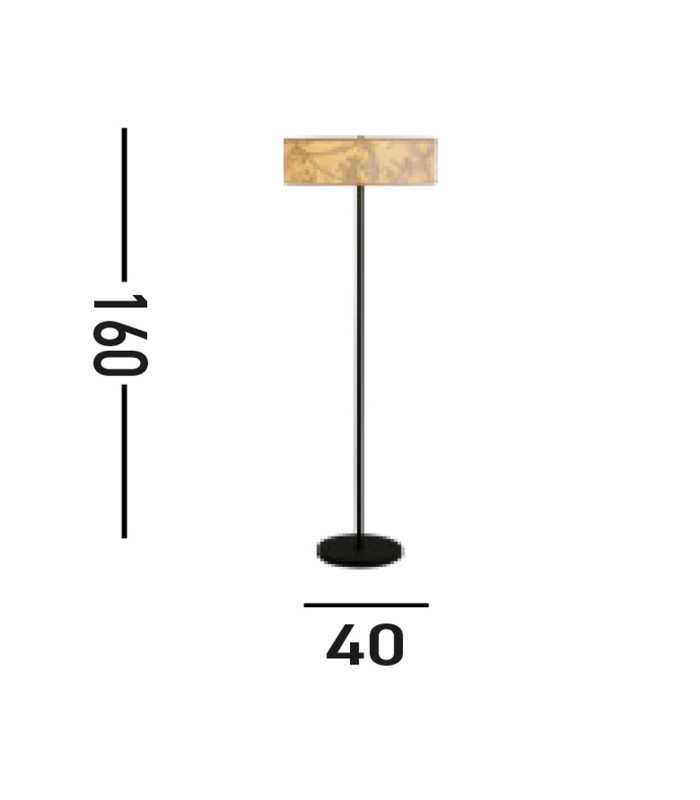 Isla 3 Light Floor Lamp Recycled Paper Shade and Black Metal-4