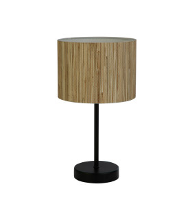 Meadow 1 Light Table Lamp Natural Grass Shade and Black Metal-2