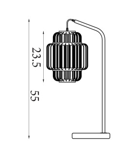 Java Table Lamp Black with Bamboo Frame Shade