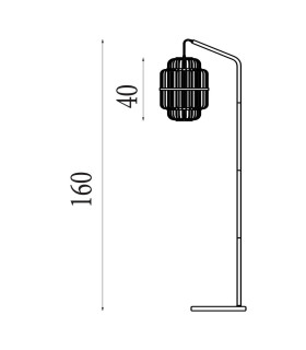 Java Floor Lamp Black with Bamboo Frame Shade