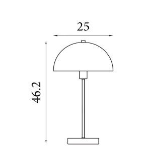 Mushroom Table Lamp White Metal