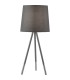 Rio Table Lamp Satin Silver & Grey Metal & Grey Shade