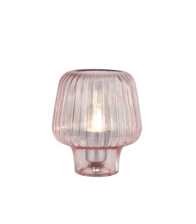 Aria Table Lamp Pink Ripple Glass-1