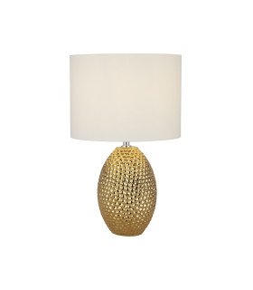 Nadine Table Lamp Ceramic Gold & Cream Fabric Shade-1