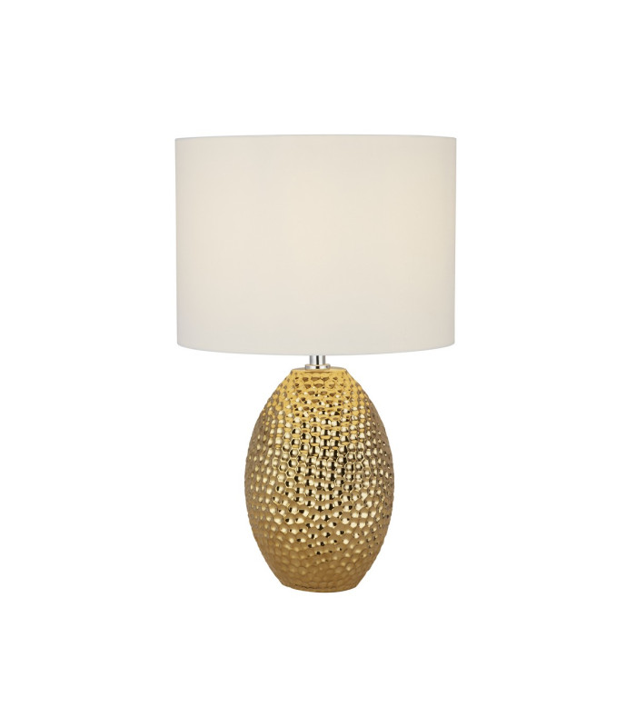 Nadine Table Lamp Ceramic Gold & Cream Fabric Shade-1