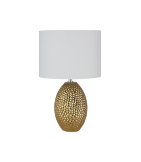 Nadine Table Lamp Ceramic Gold & Cream Fabric Shade-2